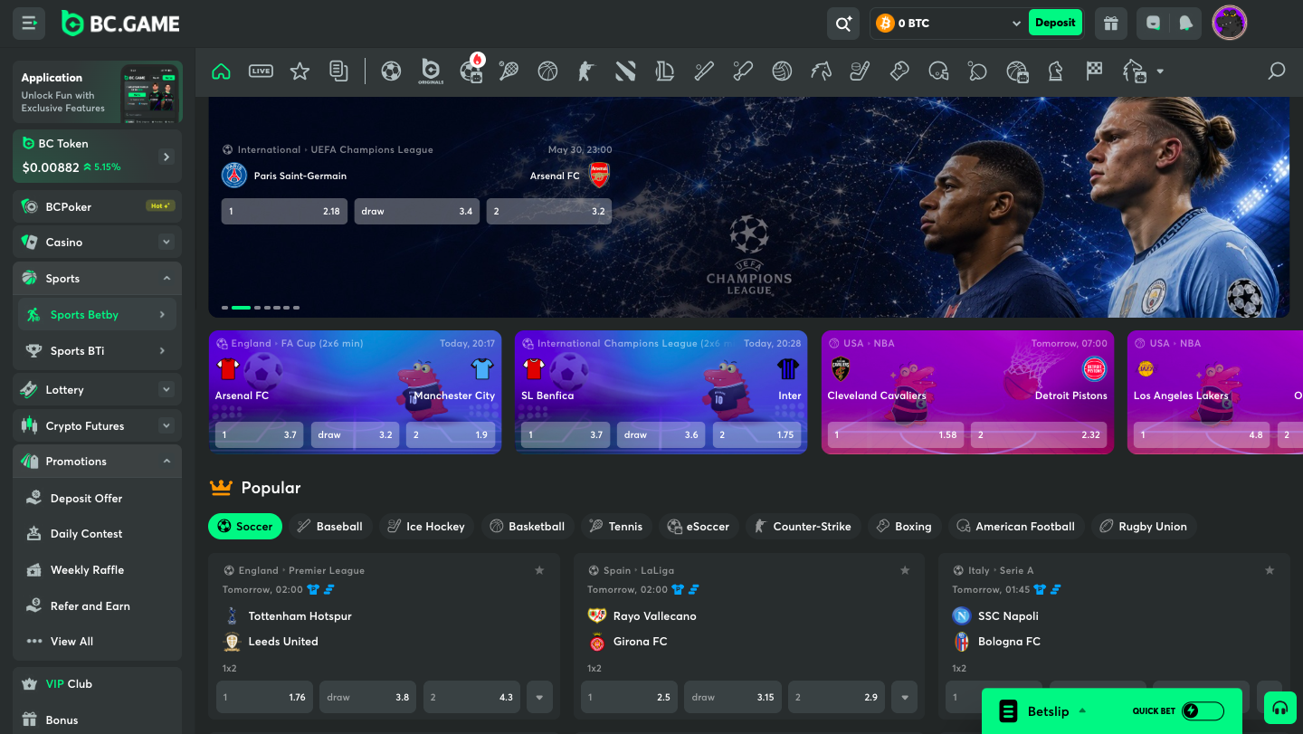 BC.GAME Sportsbook Review